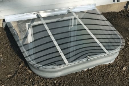 clear polycarbonate sloped egress window well cover